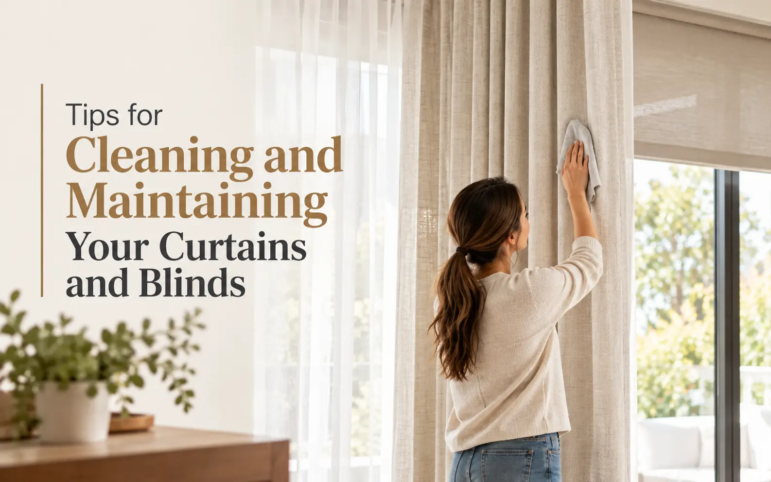 Cleaning maintaining curtains and blinds